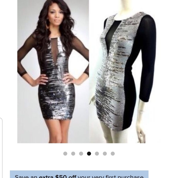 Bebe Addiction Reversible Sequins Dress - Picture 2 of 3
